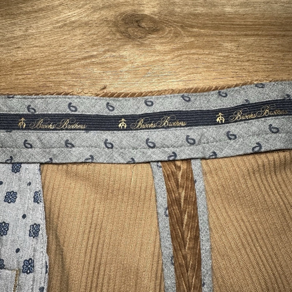 Brooks Brothers Corduroy Pants Mens 38x30 Brown Clark Fit Straight Leg Trousers - Picture 4 of 11
